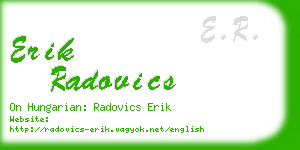 erik radovics business card